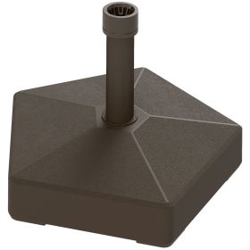 Patio Umbrella Base Holder, Heavy Duty Outdoor Umbrella Stand Base, Filled Up To 42lbs With Stand Or 33lbs With Water For Garden, Poolside, Brown (Color: BROWN)