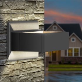 Inowel Wall Sconce LED Integrated Porch Light Modern Waterproof IP54 Wall Lamps Outdoor Up/Down Skeleton Light 17505 (Color: GREY)
