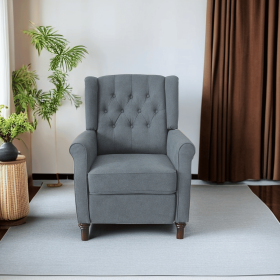 Redde Boo New Design Classic Dark Gray Waterproof Fabric Living Room Pull Button Sofa (Color: Blue Gray)